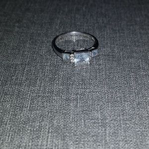 Aquamarine ring with diamonds from ZALES